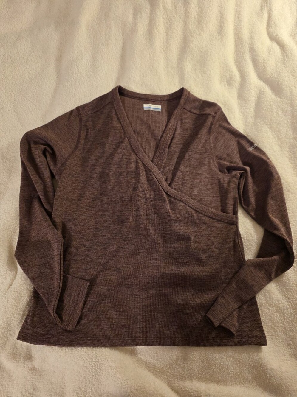 Columbia Women's Brown Wrap-Front Sweater, XL
